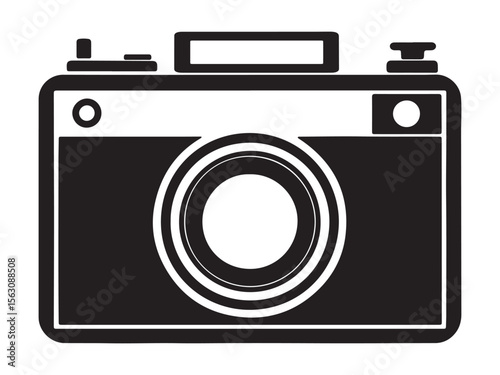 Camera silhouette black vector illustration design