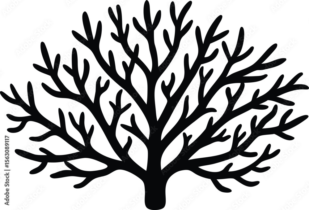 Obraz premium coral branch displaying distinctive silhouette vector