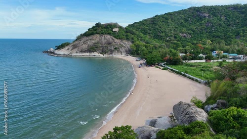 Thai forest meets beach and blue sea below