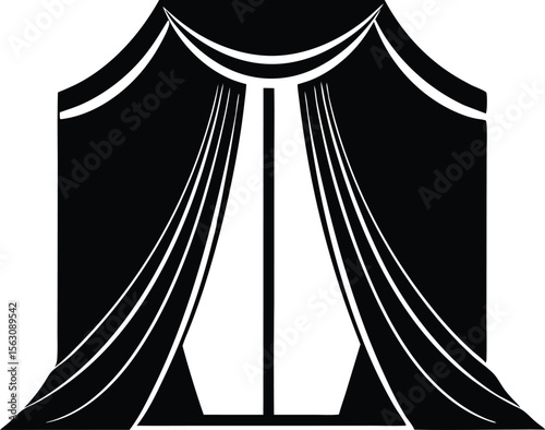  curtain silhouette vector