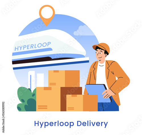 Future Of Delivery. Flat Vector Illustration