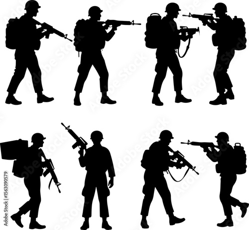 military, soldiers, helicopter, army, special forces,   vector  bundle