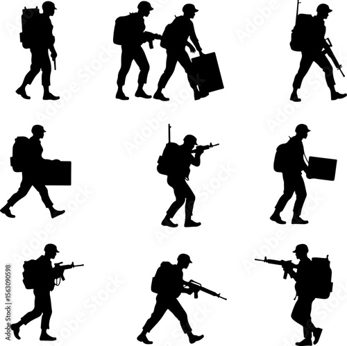 military, soldiers, helicopter, army, special forces,   vector  bundle