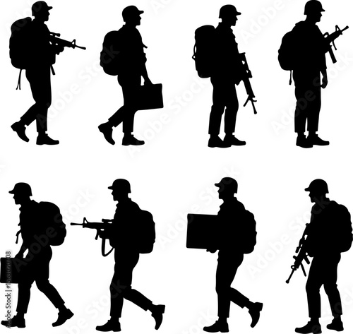 military, soldiers, helicopter, army, special forces,   vector  bundle