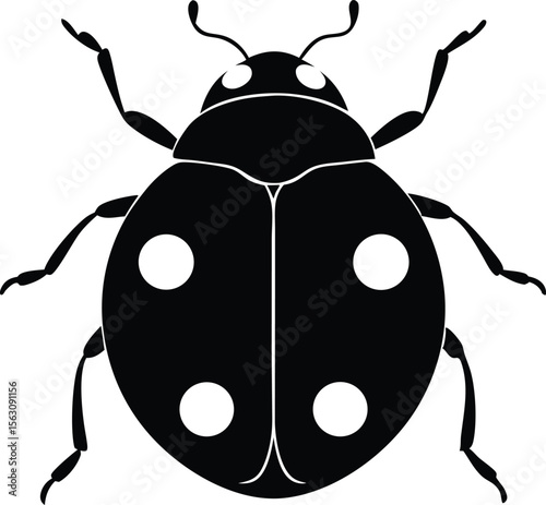  ladybug silhouette vector.