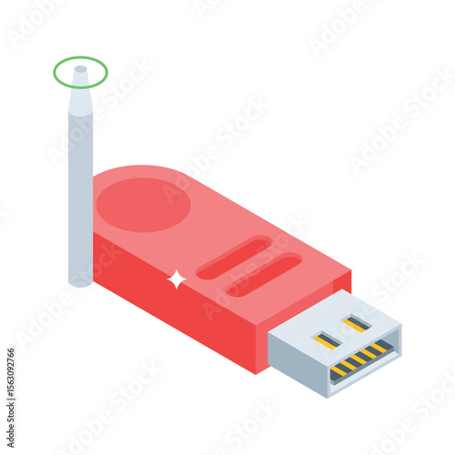Check out this isometric style icon of dongle usb gadget