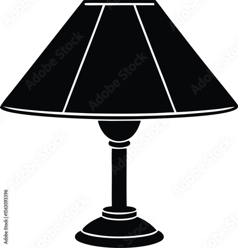 table lamp shade silhouette vector