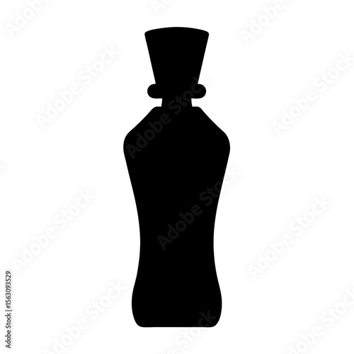 Elegant silhouette of a vintage perfume bottle with a distinctive stopper