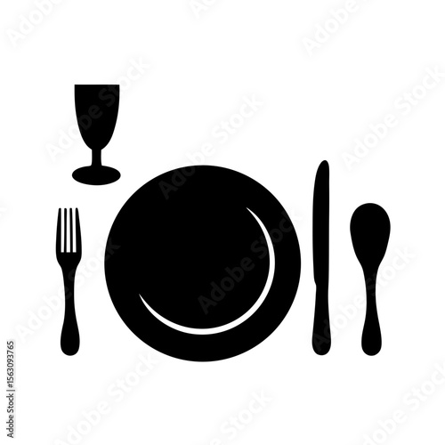 Minimalist Dinner Setting Depicting Table Manners and Restaurant Aesthetic Appeal