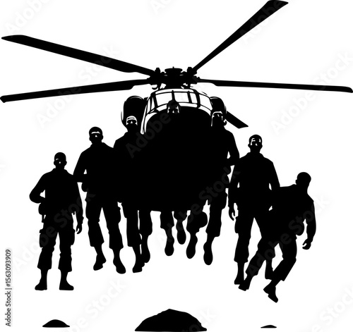 American Military Soldiers Army, and Helicopter Silhouette 