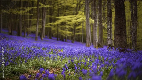 Vibrant purple wildflowers in a forest