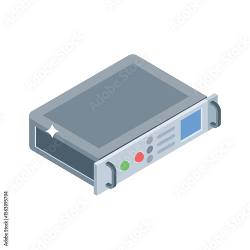 A visually appealing isometric icon showing power supply unit