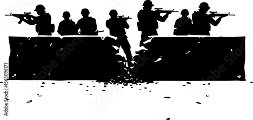 military, soldiers, helicopter, army, special forces,   vector  bundle