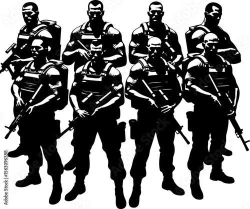 military, soldiers, helicopter, army, special forces,   vector  bundle