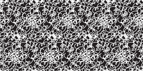 Doodle shapes background. Seamless pattern. Vector. らくがきイラストパターン