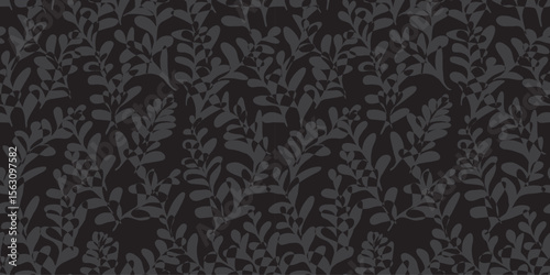 Botanical illustration background. Seamless pattern.Vector. 有機的なイラストパターン