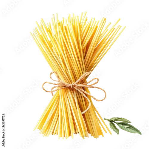 Watercolor-style spaghetti, isolated on a white background, soft and artistic portrayal of its features. PNG