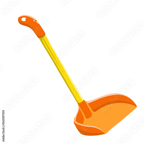 Orange Plastic Dustpan Illustration