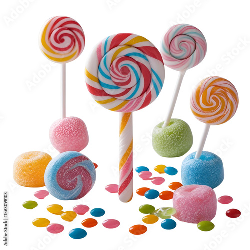 A group of lollipops and candy