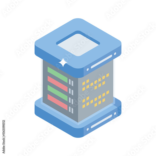 Check out this isometric style icon of server backup system