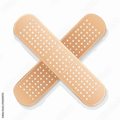 White isolated medical adhesive first aid bandage plaster for injury care