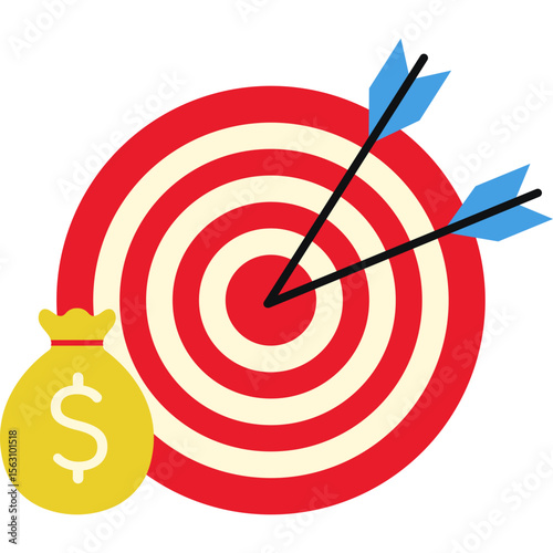 Flat Business Target Icon
