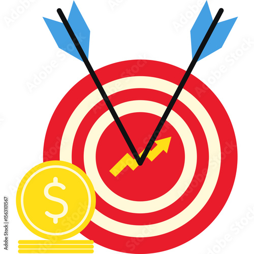 Flat Business Target Icon