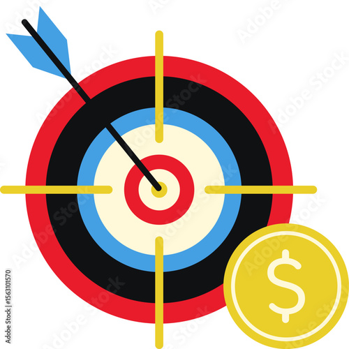 Flat Business Target Icon