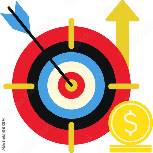 Flat Business Target Icon