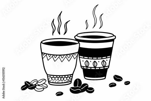 Vector Illustration of Coffee Cups A Design for Cafes and Coffee Lovers
