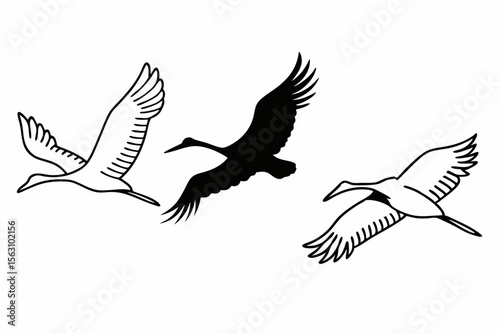 High Quality Vector Illustration of Flying Birds
