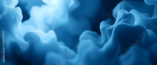 Abstract Blue Smoke Swirls Background