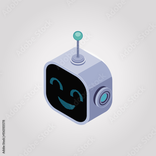 Modern flat robot face icon vector for ai, technology, smart interface,  chatbots, apps, digital assistants, robotics projects and tech platforms