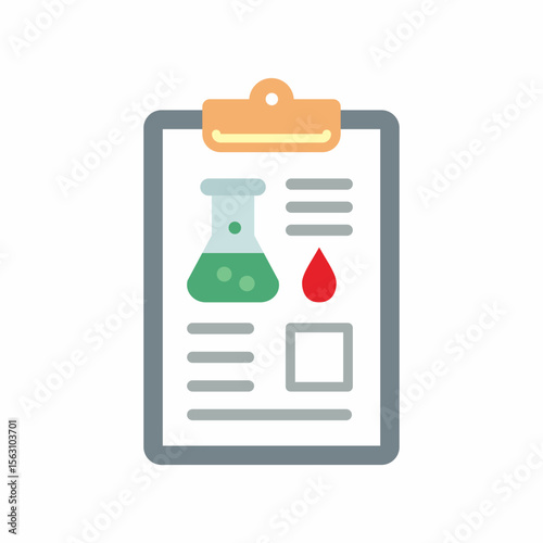vector illustration of a toxicology report document for forensic science icon