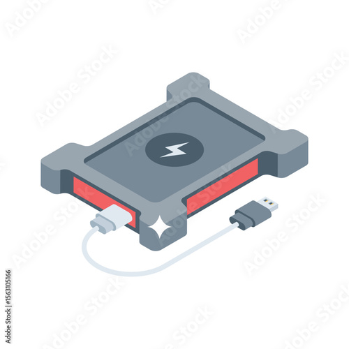 An eye-catching isometric style icon of external disk drive