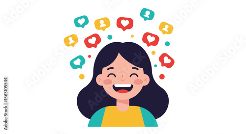 Social media engagement and connection concept vector illustration