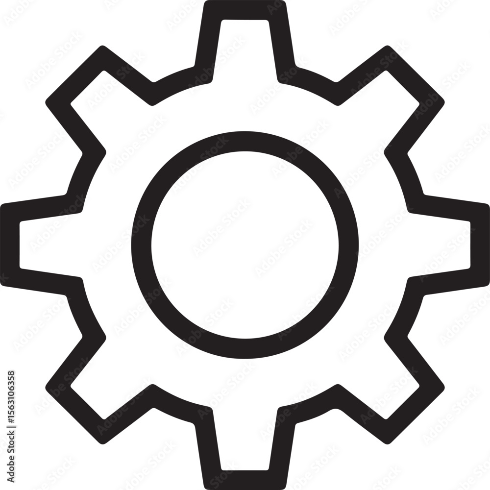Black and white gear symbol cogwheel mechanical