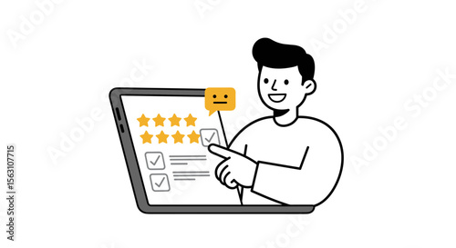 Customer satisfaction and feedback vector illustration for user interface design