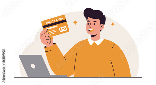 Loyalty card concept vector illustration for customer rewards design in flat style