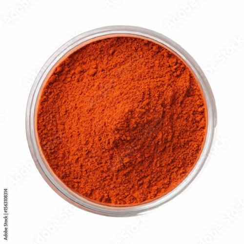 paprika powder in a white bowl isolated
