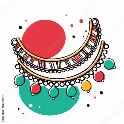 Colorful Anklet with Bells for Navratri Celebrations, Cultural Events, Traditional Festivals, Ethnic Fashion, and Decorative Accessories for Blogs and Social Media  