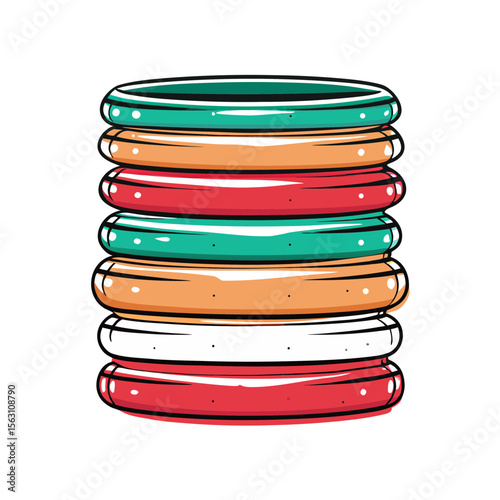 Colorful Stack of Bangles for Navratri Celebrations, Festive Occasions, Cultural Events, Traditional Jewelry Display, and Social Media Content  
