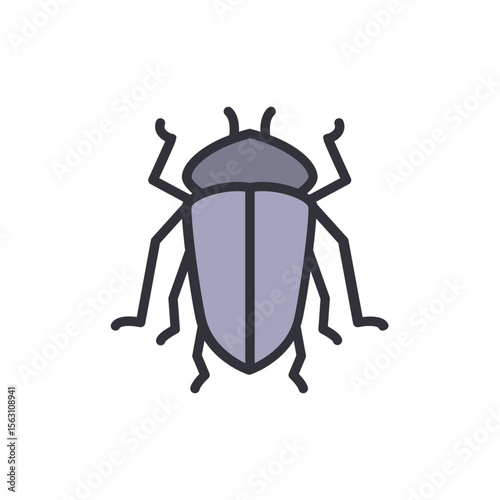 Isolated Graphic Depiction Of A Stylized Insect On A Transparent Canvas