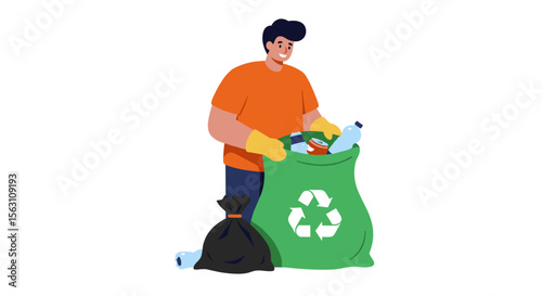 Eco-friendly waste management and recycling vector illustration for environmental awareness
