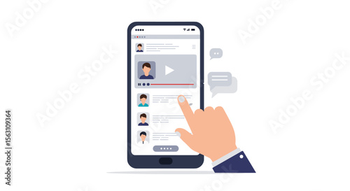 Online video streaming mobile application vector illustration for digital media design