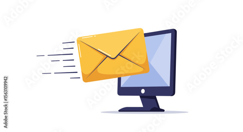 Email communication vector illustration - digital message concept for web and print design