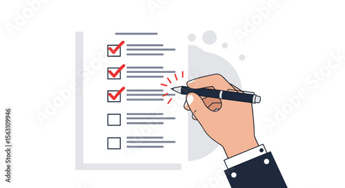 Checklist for task management vector illustration in flat style