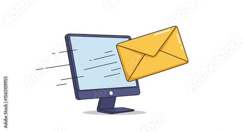 Modern communication vector illustration: email and technology for digital messaging design