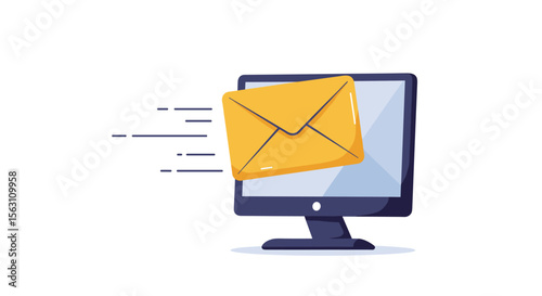 Digital communication concept vector illustration for email notification design