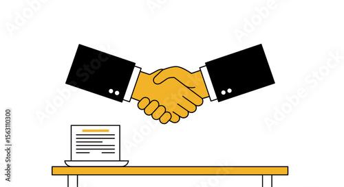 Business agreement handshake vector illustration in flat style for professional networking and collaboration designs